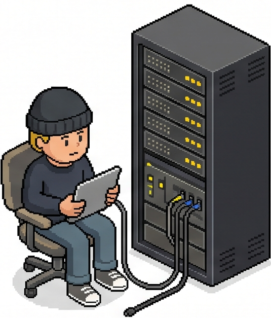 Engineer at a Hetzner rack tuning campaign spend